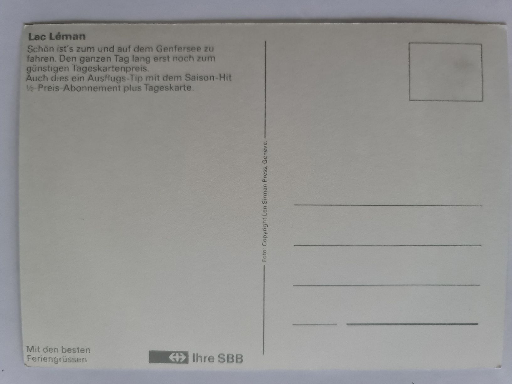 Cartoline postali: Ansichtskarte Lac Leman Genfersee 639 – Usato da Dintikon venduto da Vexi 1