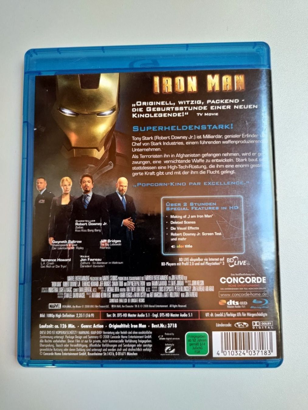 Tutti i DVDs: Iron Man 1 (2008) – Usato da Liestal venduto da Kratzilla 2