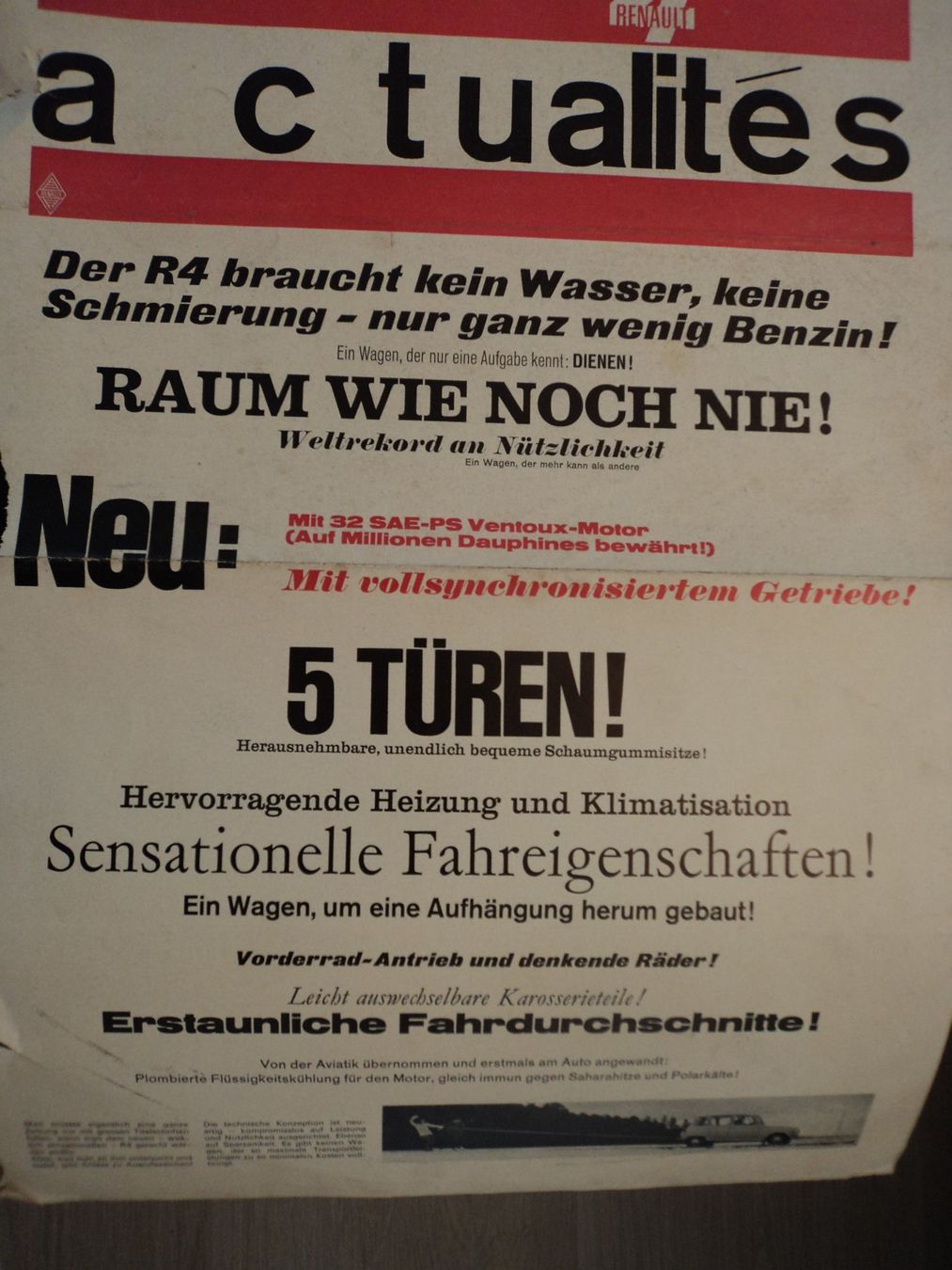 Renault Documenti: Prospekt Renault Werbung zu R4 – Usato da Schwarzenburg venduto da modelCARama 1