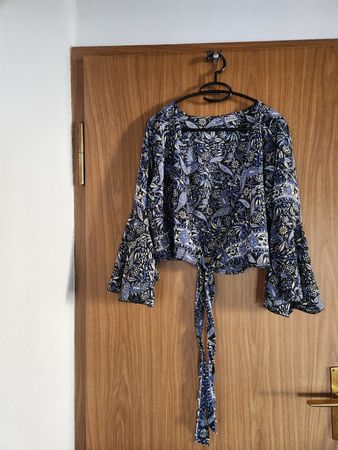 Blouse 80% soie  imprimée femme manches larges T.U
