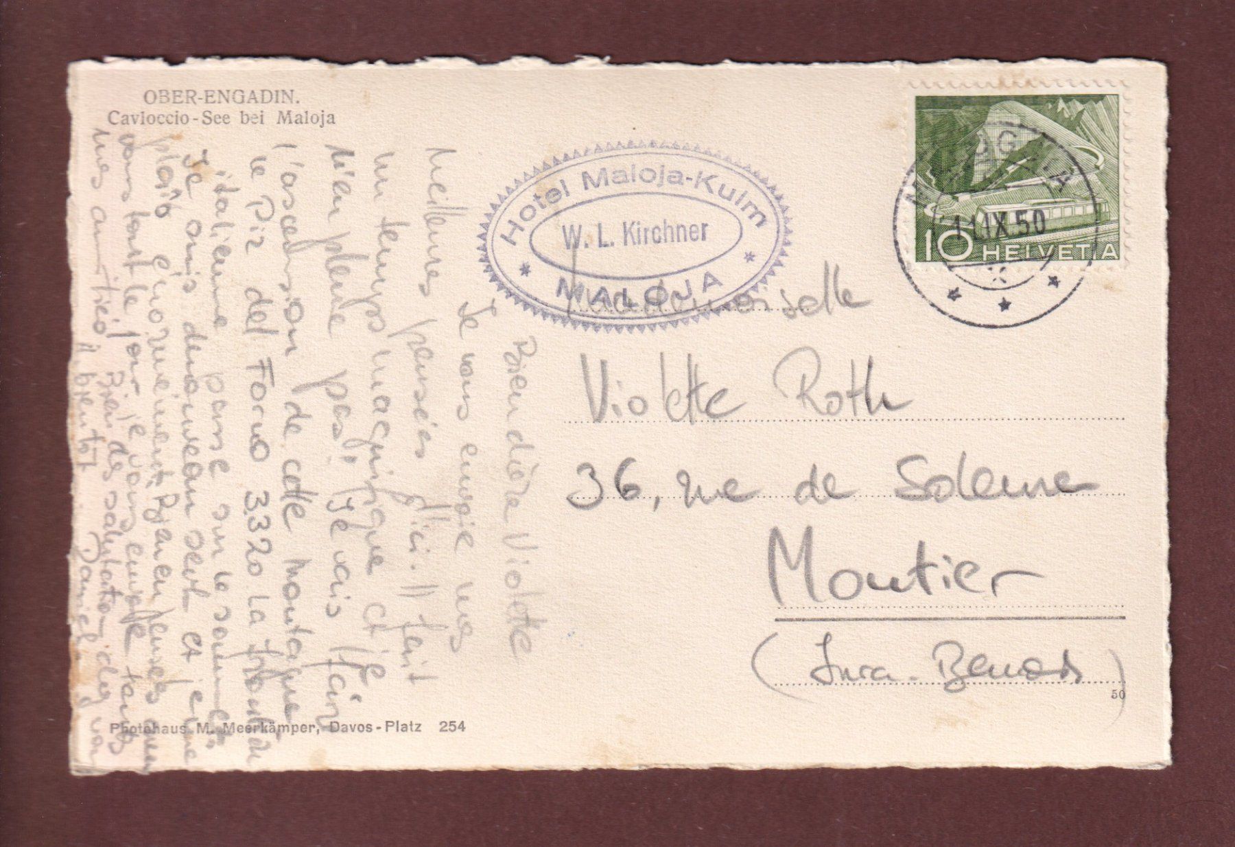 Cartoline postali: CAVLOCCIO-SEE bei Maloja – Usato da Pully venduto da nicecards 1