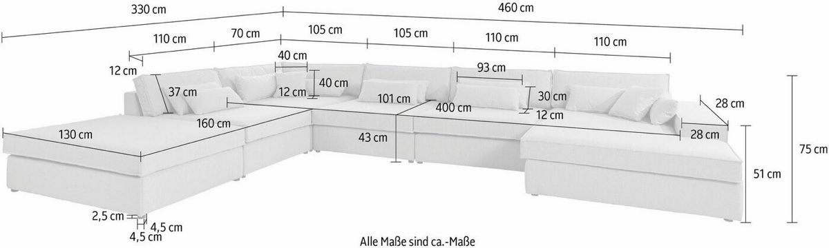 Divani: Moderne Wohnlandschaft Ecksofa graue Stoff  – Nuovo (secondo la descrizione) da Lauerz venduto da ant_5h95 6