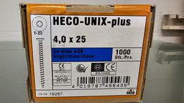 1000 Schrauben Heco-Unix-plus 4,0x25 mm