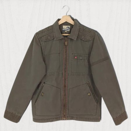Quiksilver Jacke – Khaki – Gr. M – Vintage-Stil