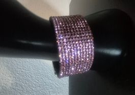 Bracciale con strass rosa, chiusura magnetica