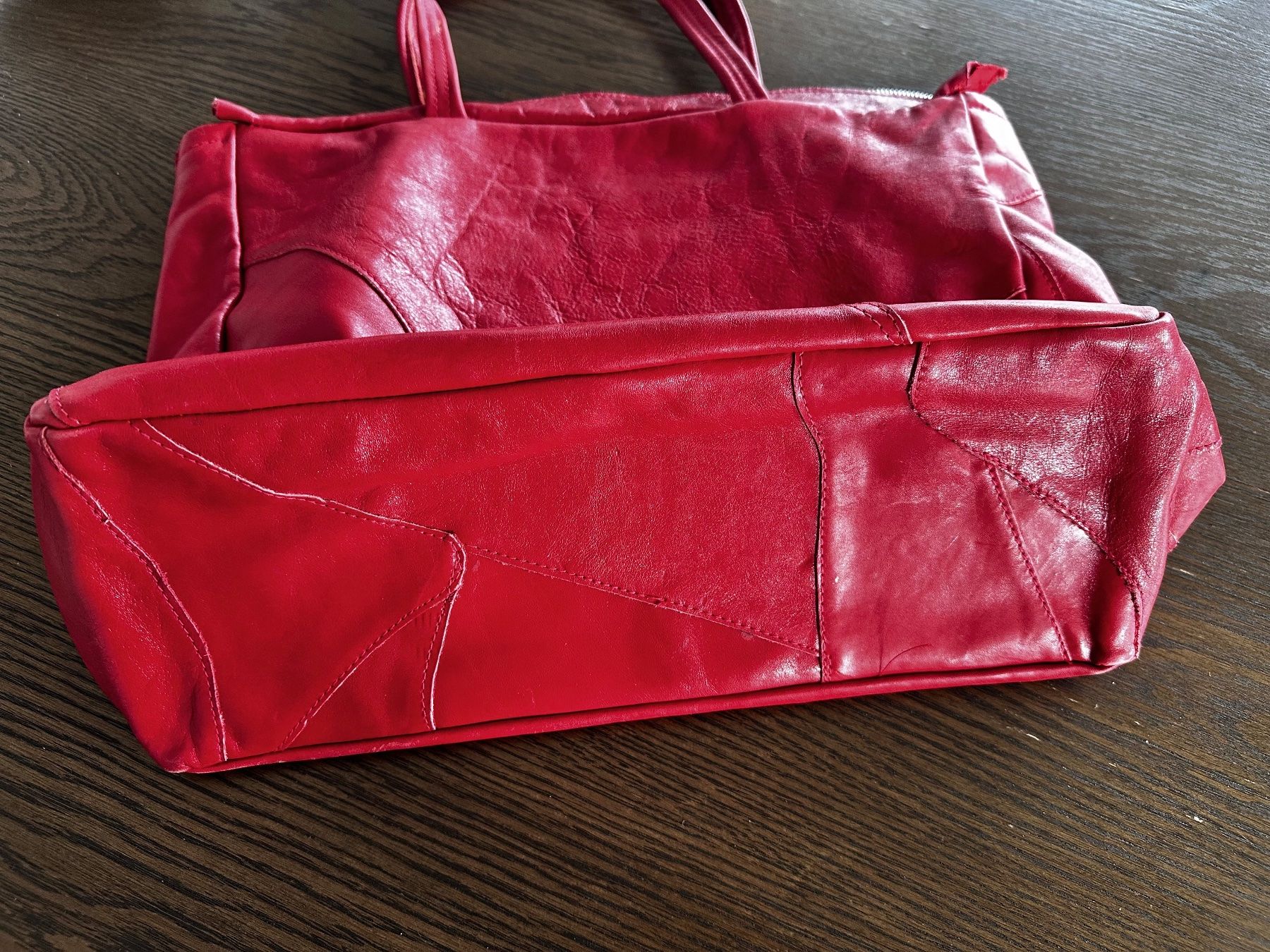 Borse da donna: Rote Vintage Handtasche aus Leder – Usato da Haldenstein venduto da enie123 2