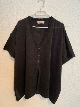 MEIMEIJ Leinen Cardigan Jacke schwarz Gr. XS (made in Italy)