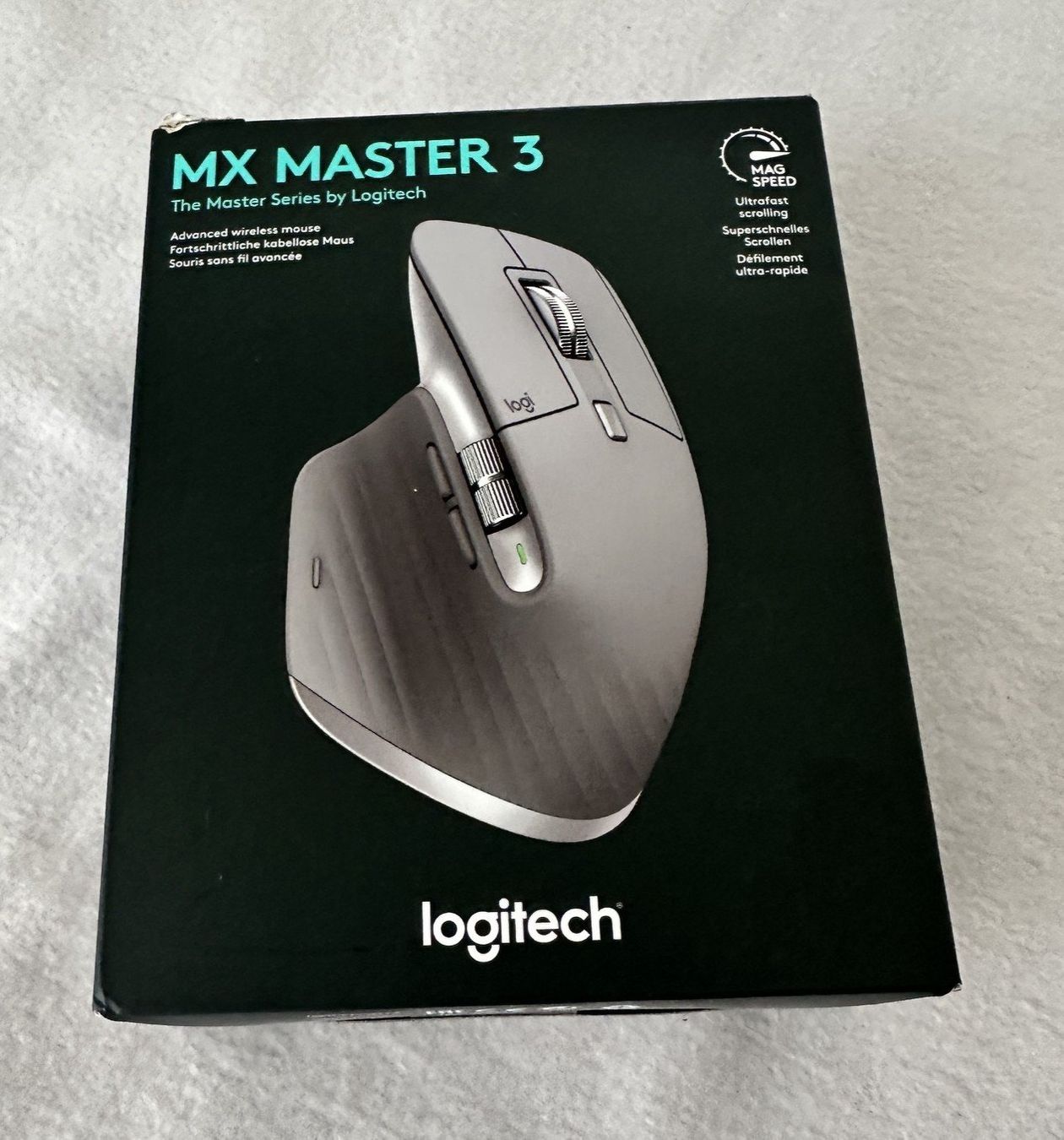 Logitech Mouse: Logitech MX 3 Master High-End Bluetooth Maus – Mid Gray – Nuovo e nell'imballaggio originale da Abtwil AG venduto da MaVo.0710