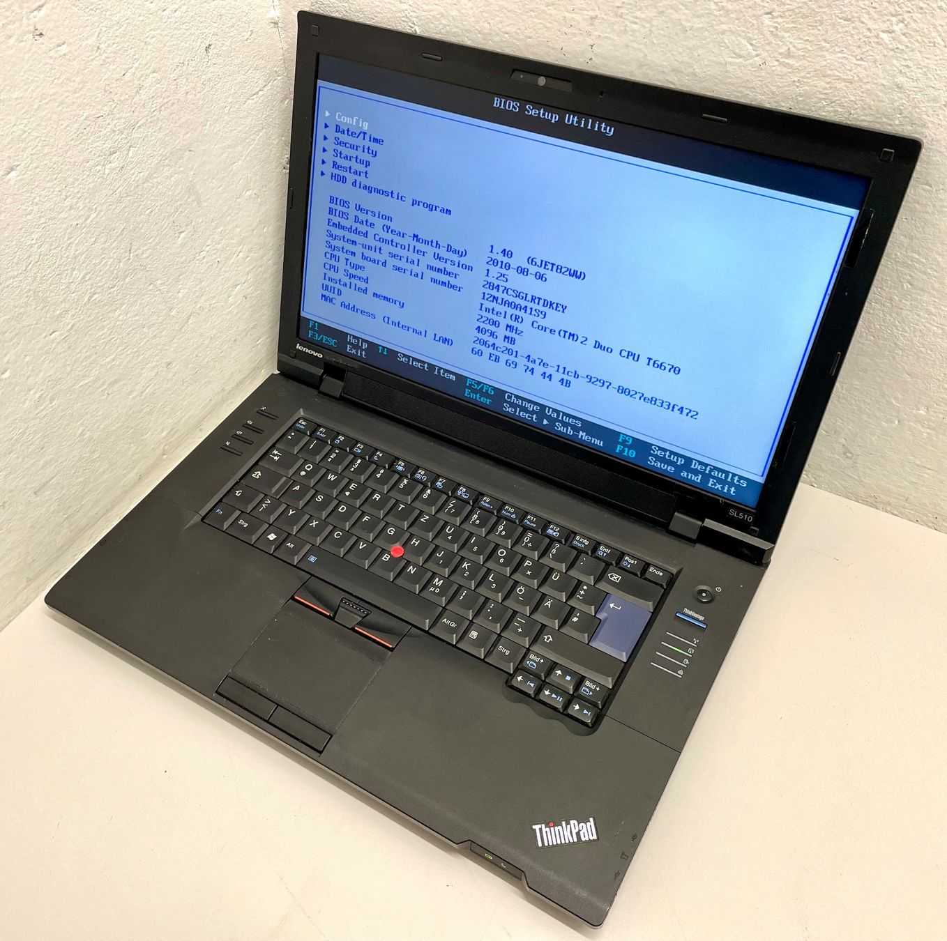 Lenovo Notebooks: Lenovo Thinkpad sl510 Core duo/4GB – Gebraucht aus Niederdorf von LeptonAG