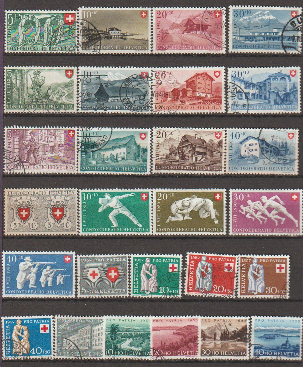 Tutti i francobolli: Pro Patria Suisse, vintage – Usato da Crans-Montana venduto da kira56