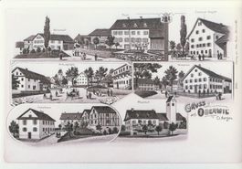 Gruss aus Oberwil - (Lithoansicht um 1900,  keine AK !)