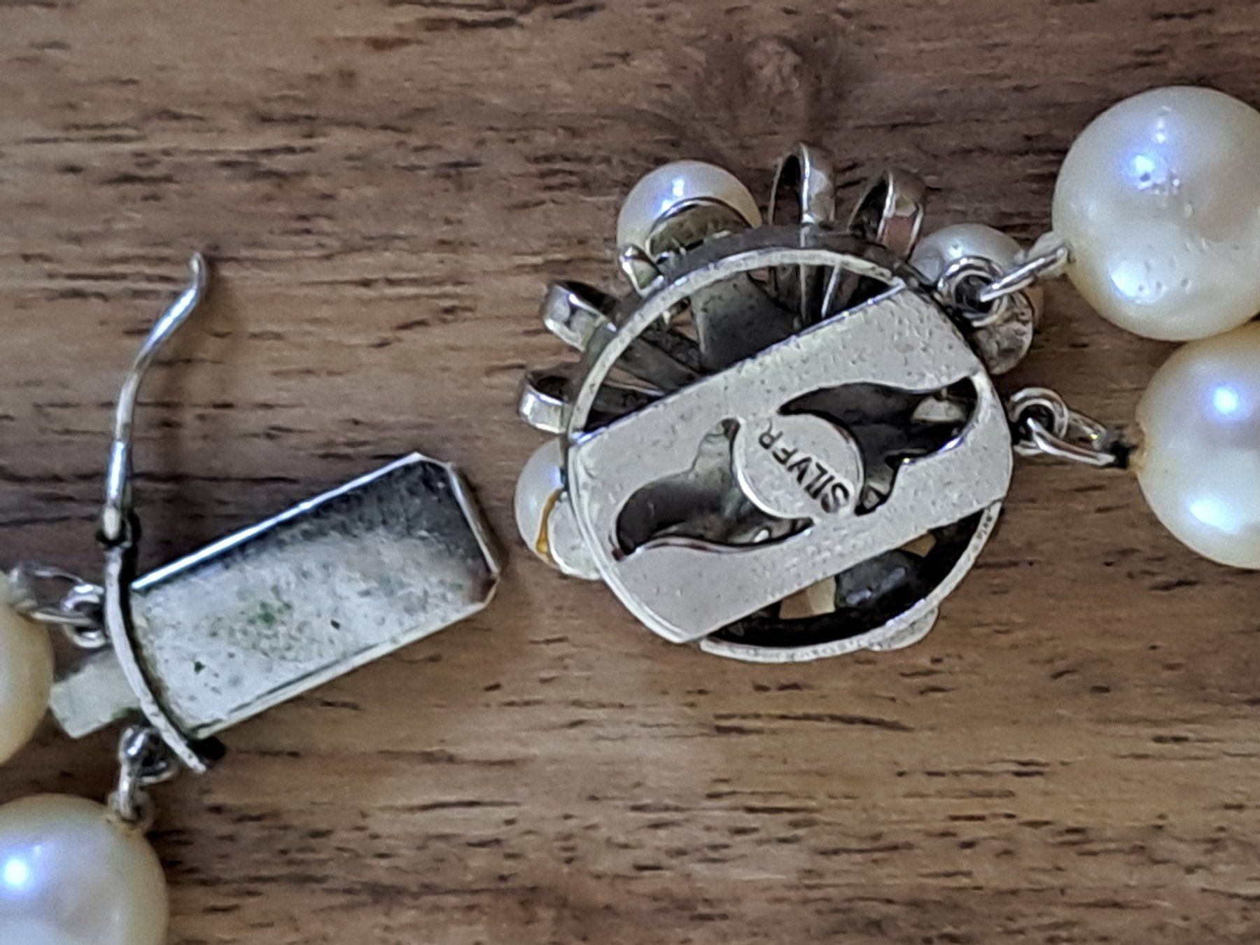Perle (finte): Perlenkette mit Silberverschluss – Usato da Wilchingen venduto da Juwel_Zanzibar 5
