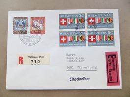 Gelaufener R/E-Brief mit Werbestempel von Pfäffikon SZ 1965