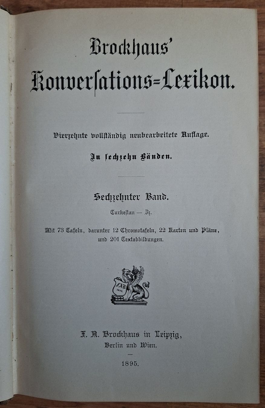 Bücher: Brockhaus Konversationen Lexikon. 1894 – Gebraucht aus Greifensee von rodolfo25 2