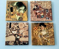 4 wunderschöne Gustav Klimt Keramikbilder