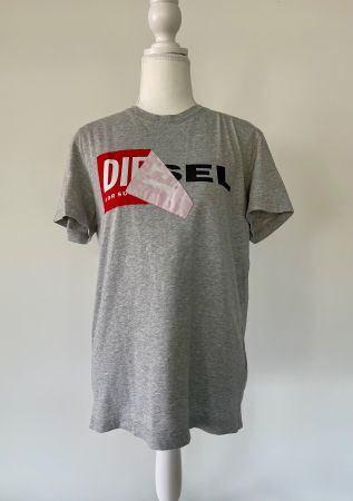 Diesel T-Shirt Grau Herren Sommer Gr. M