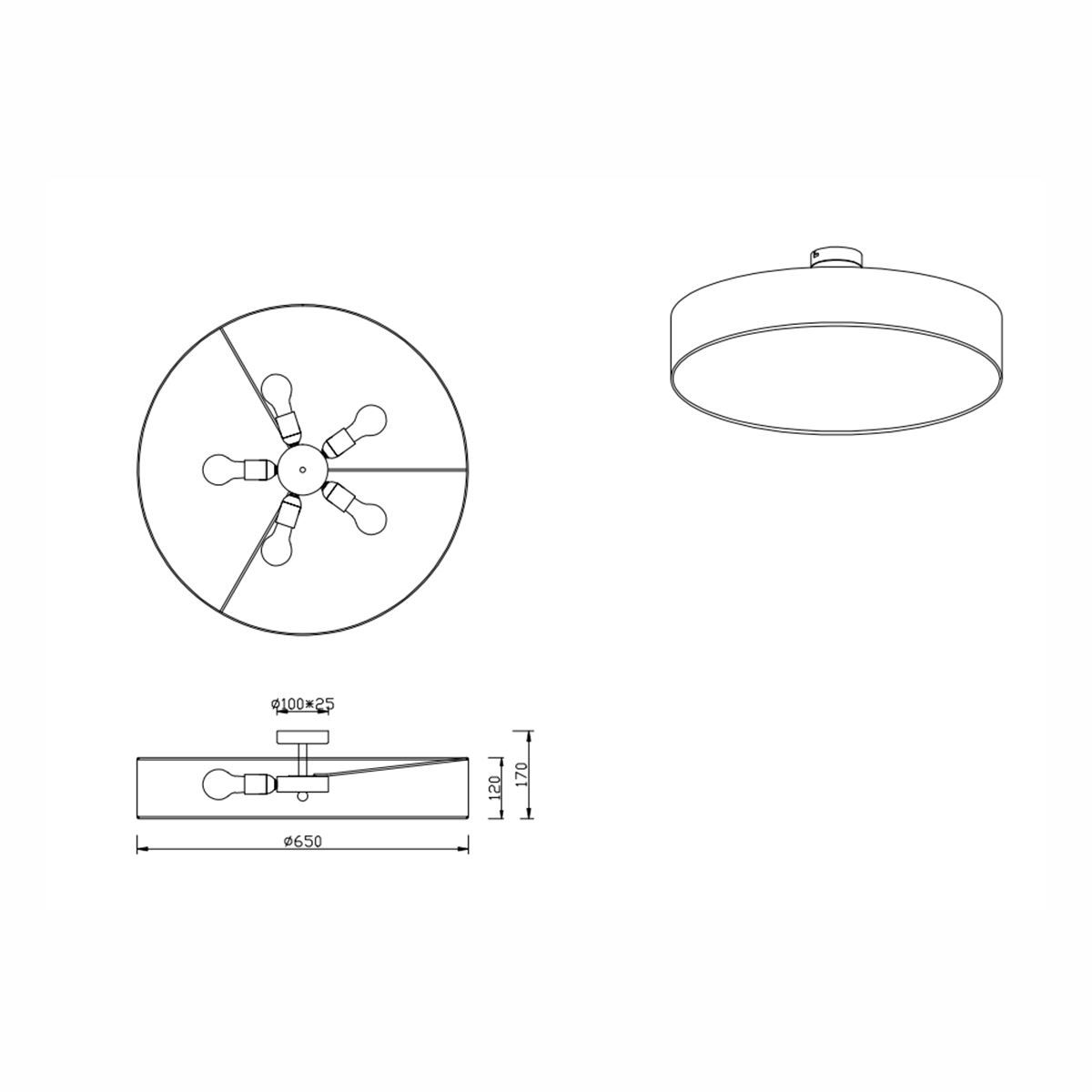 Lampadari & plafoniere: Deckenleuchte, Stoffschirm, 65 cm Ø – Nuovo (secondo la descrizione) da Kreuzlingen venduto da Smart-Light 3