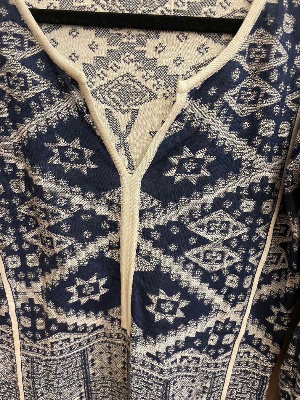 Maglioni & Felpe: Jacquard  Tunika blau/w 100% Baumwolle Peruvianconnection 38 – Usato da Basel venduto da non_vn79 2