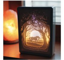 3D Papercut Lightbox - RECTANGLE Unicorn - night lamp decor