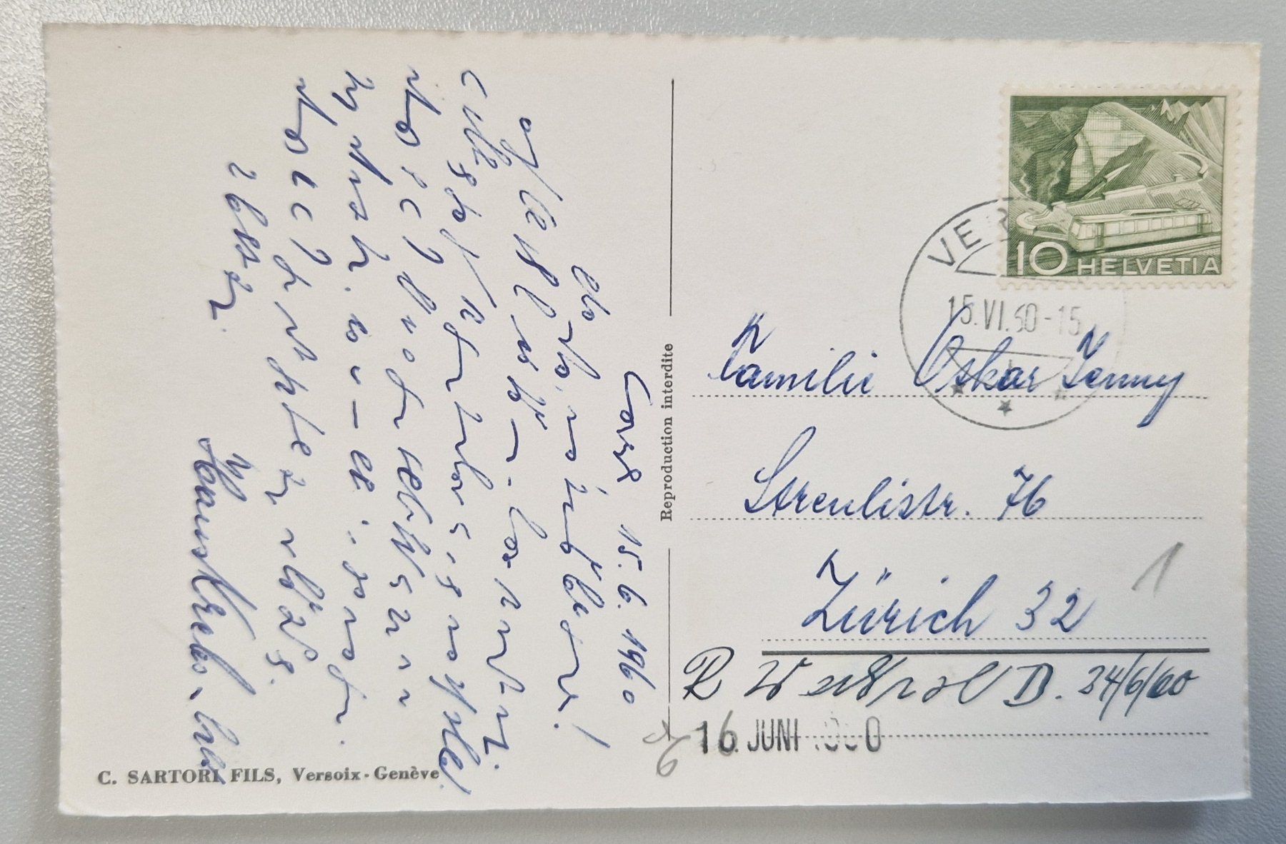 Cartoline postali: Geneve Genf Panorama 1960 – Usato da Melchnau venduto da Arthurius 1