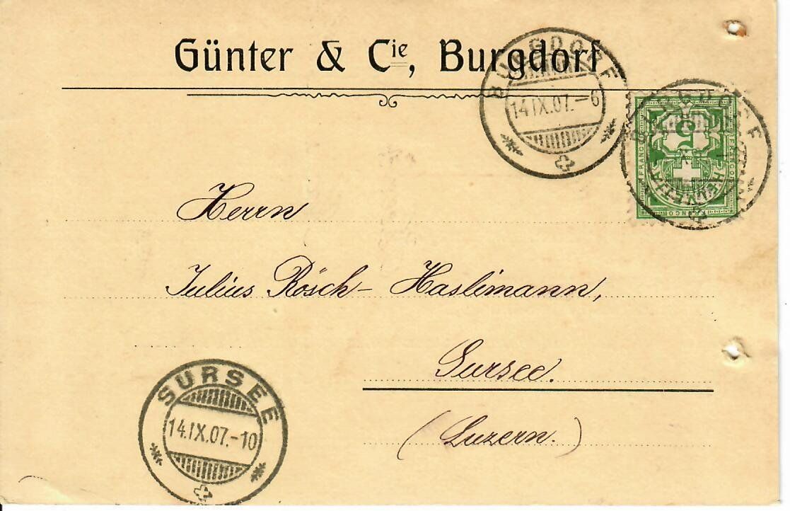 Tutti i francobolli: PK, Burgdorf  1907 – Usato da Hochdorf venduto da Ziegel-16