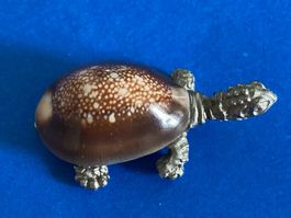 Tierfigur  Schildkröte Turtle  Muschel / Metall