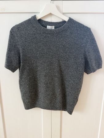 Pullover kurzarm grau Grösse  XS