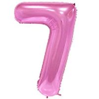 40" XL Metallic Zahlenballon Pink 7 - KOSTENLOSER VERSAND