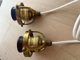 2er Set Vintage Messing Lampenfassungen