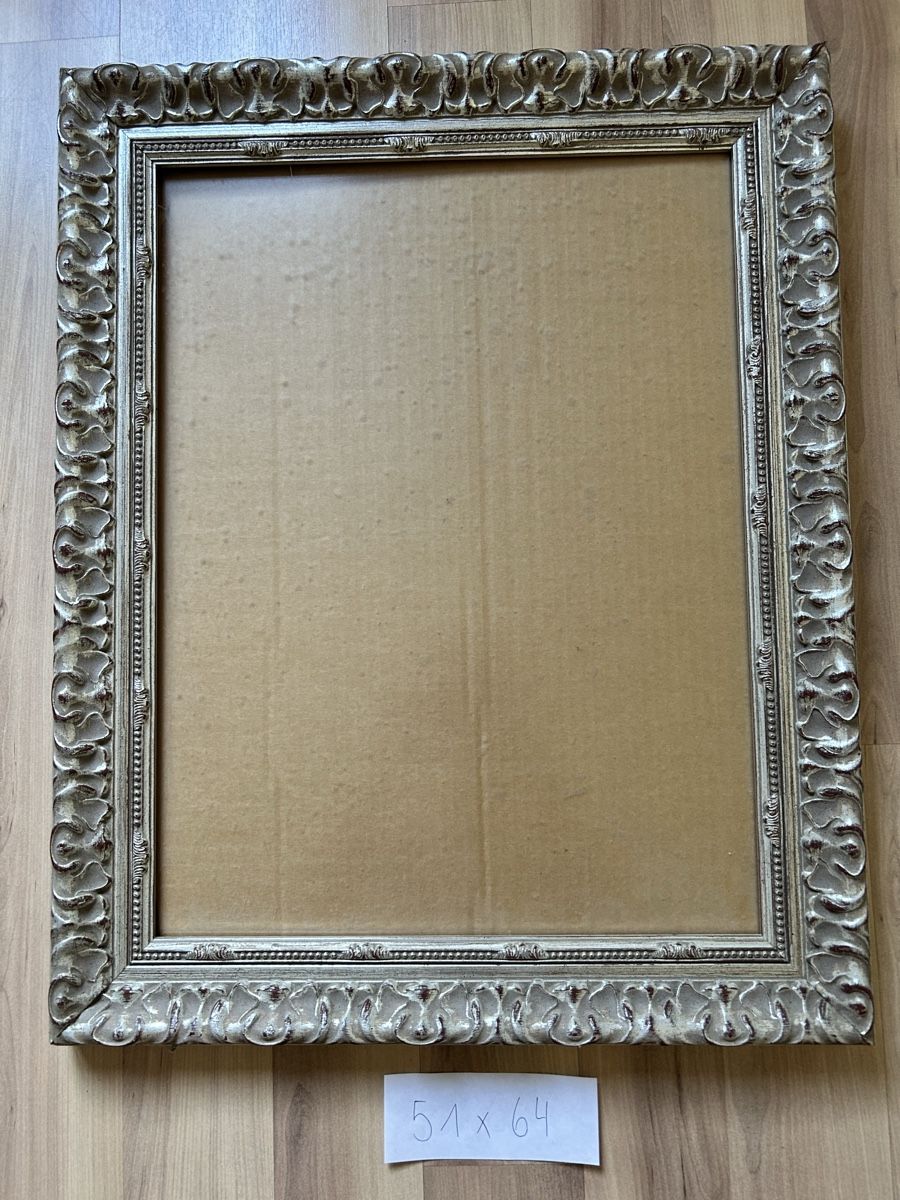 Cornici: Barocker Bilderrahmen Holz silber 51 x 64 cm – Usato da Oftringen venduto da Solima