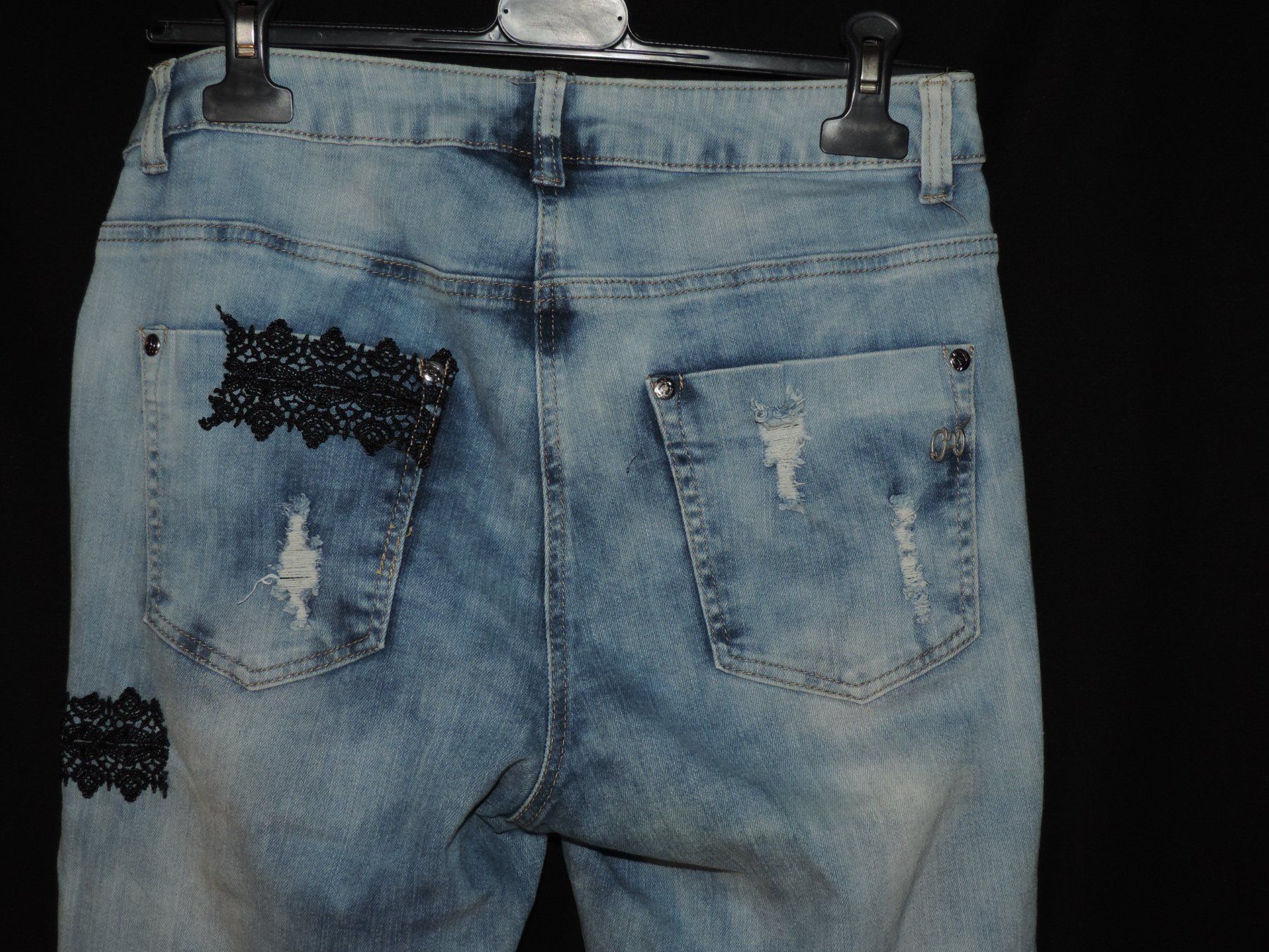 Jeans: jeans bleu clair dentelle noir – Gebraucht aus Genève von Axelle333 6