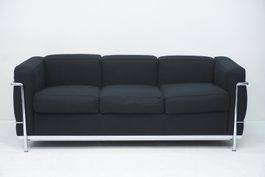 Cassina LC2 3er Sofa Le Corbusier Stoff schwarz