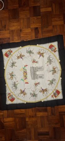Seidenschal Celine Paris Reiter Motiv 85x85 cm Zustand gut
