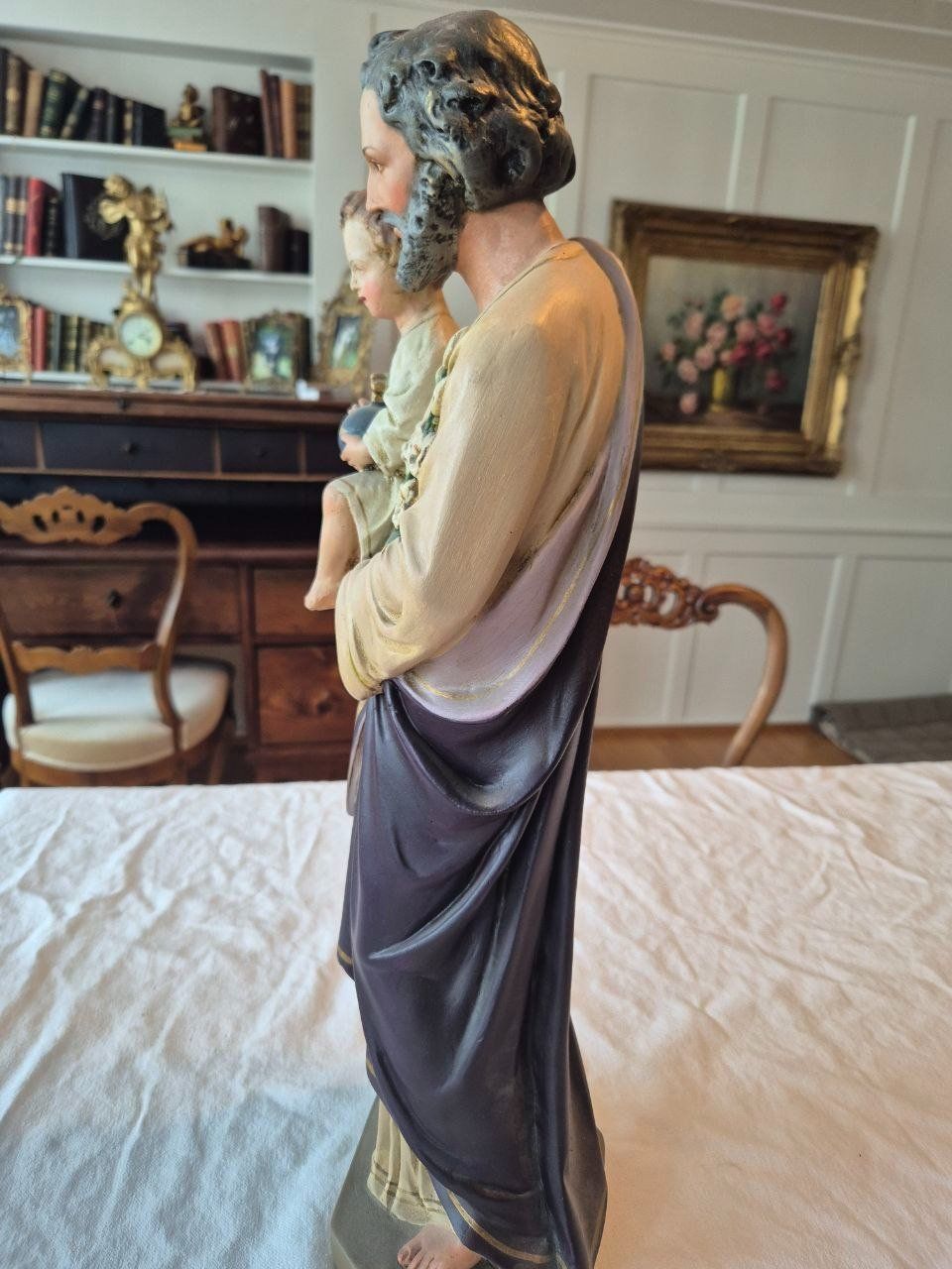Statuette: Josef mit Christuskind Gips ca 1930 – Usato da Speicher venduto da Ramtha1 3