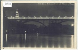 Bern - Kirchenfeldbrücke mit Münster bei Nacht