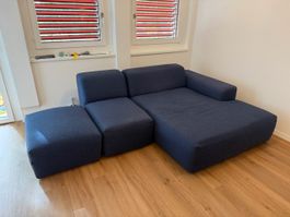 Sofa, blau, 3-teilig, in gutem Zustand