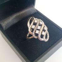 Ring 925 Silber mit Zirkonia Steinen, Grösse 18.5 mm💍