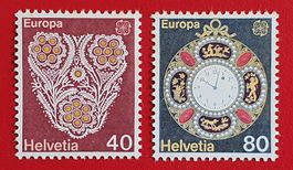 EUROPA STICKEREI UHRMACHER SATZ 576 577 1976** POSTFRISCH