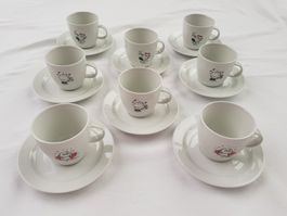 8er Set "Espresso-Tassen" aus den 1990er Jahren