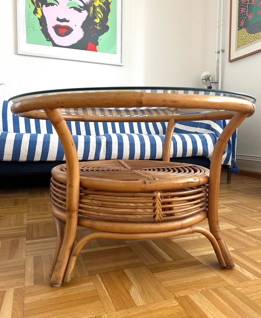 Tavoli: Vintage Rattan Salontisch Couchtisch – Usato da Basel venduto da LynnundPepe 2