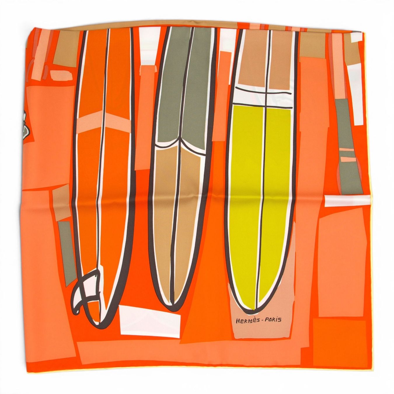 Hermès Foulard & Sciarpe: Hermès Carré " Sea, surf & fun" orange – Usato da Binningen venduto da Designerlabels