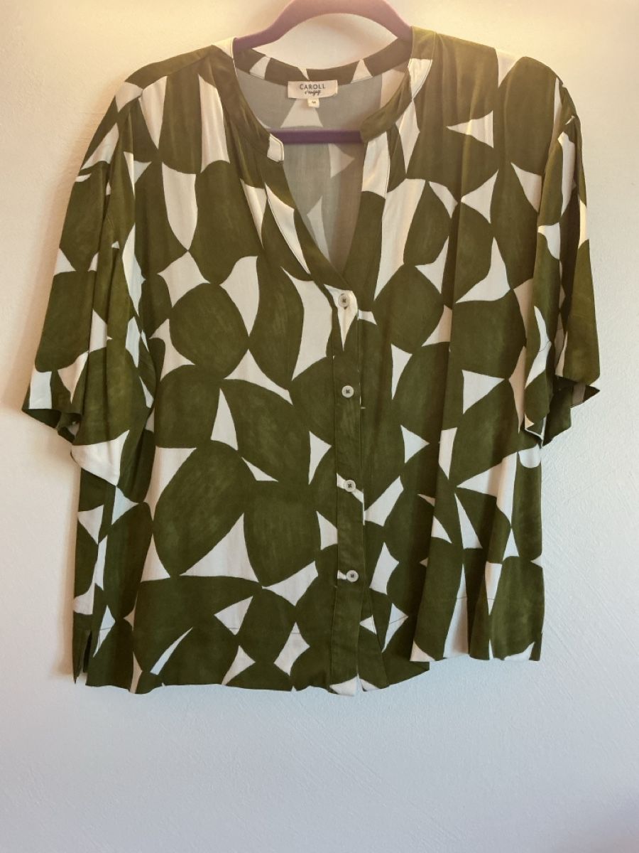 Caroll Blusen: Blouse CARROLL imprimé graphique taille M comme neuve – Gebraucht aus St-Léonard von ptita75