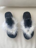 SUMMERTIME - edle/stylische Perlen Flip-Flops, nero/weiss,41