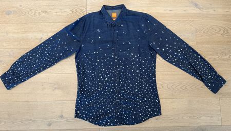 BOSS Hugo Boss Hemd – XL – Slim Fit – Dunkelblau Vogel-Print