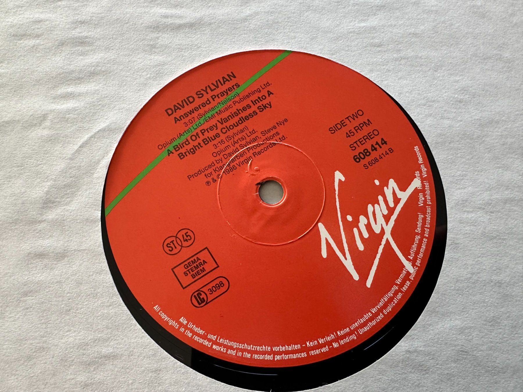 Dischi in vinile: DAVID SYLVIAN / JAPAN 12 TAKING THE VEIL – Usato da Sion venduto da jaipur1401 3
