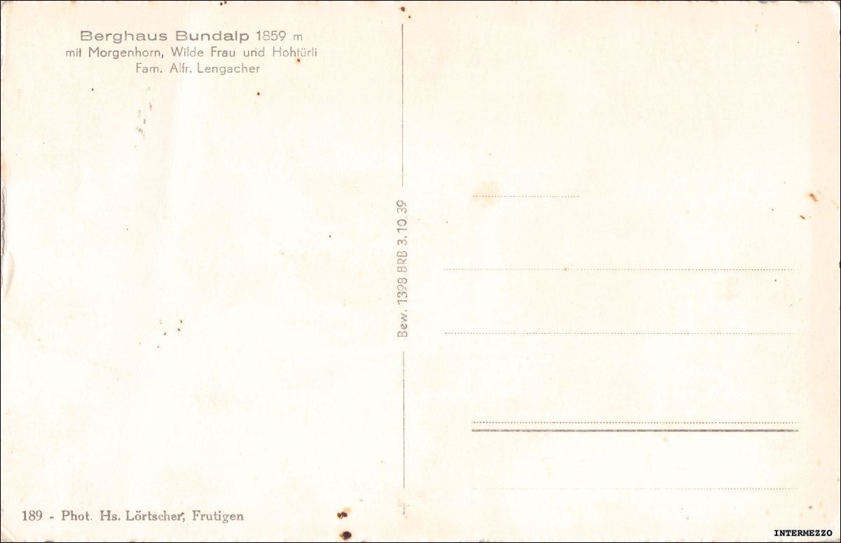 Cartoline postali: Kiental BE // Berghaus Bundalp ca. 1950 – Usato da Basel venduto da intermezzo12 1