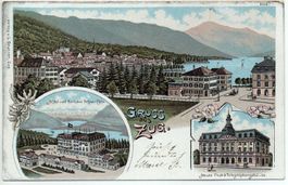 LITHO Gruss aus Zug, Hotel Kurhaus, Post