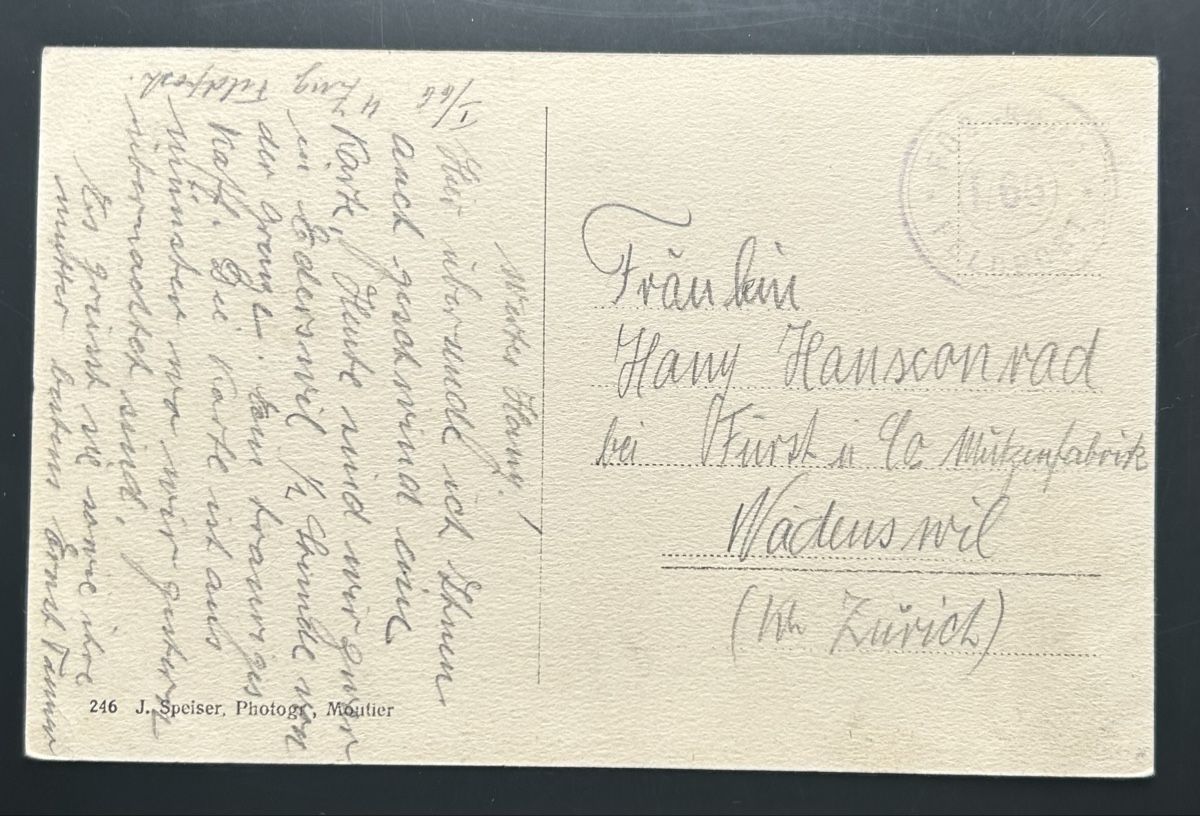 Cartoline postali: Moutier Hotel Bellevue  – Usato da Horw venduto da Tellbub 1