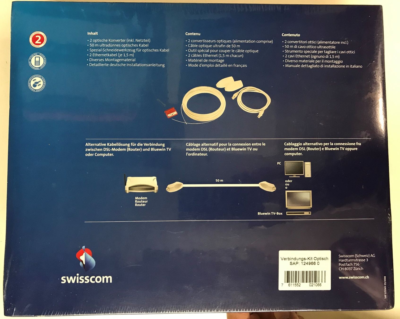 Swisscom Kabel: LAN-Netzwerkverbindung optisch neu – Neu und originalverpackt aus Hergiswil NW von hpb_9bvx 4