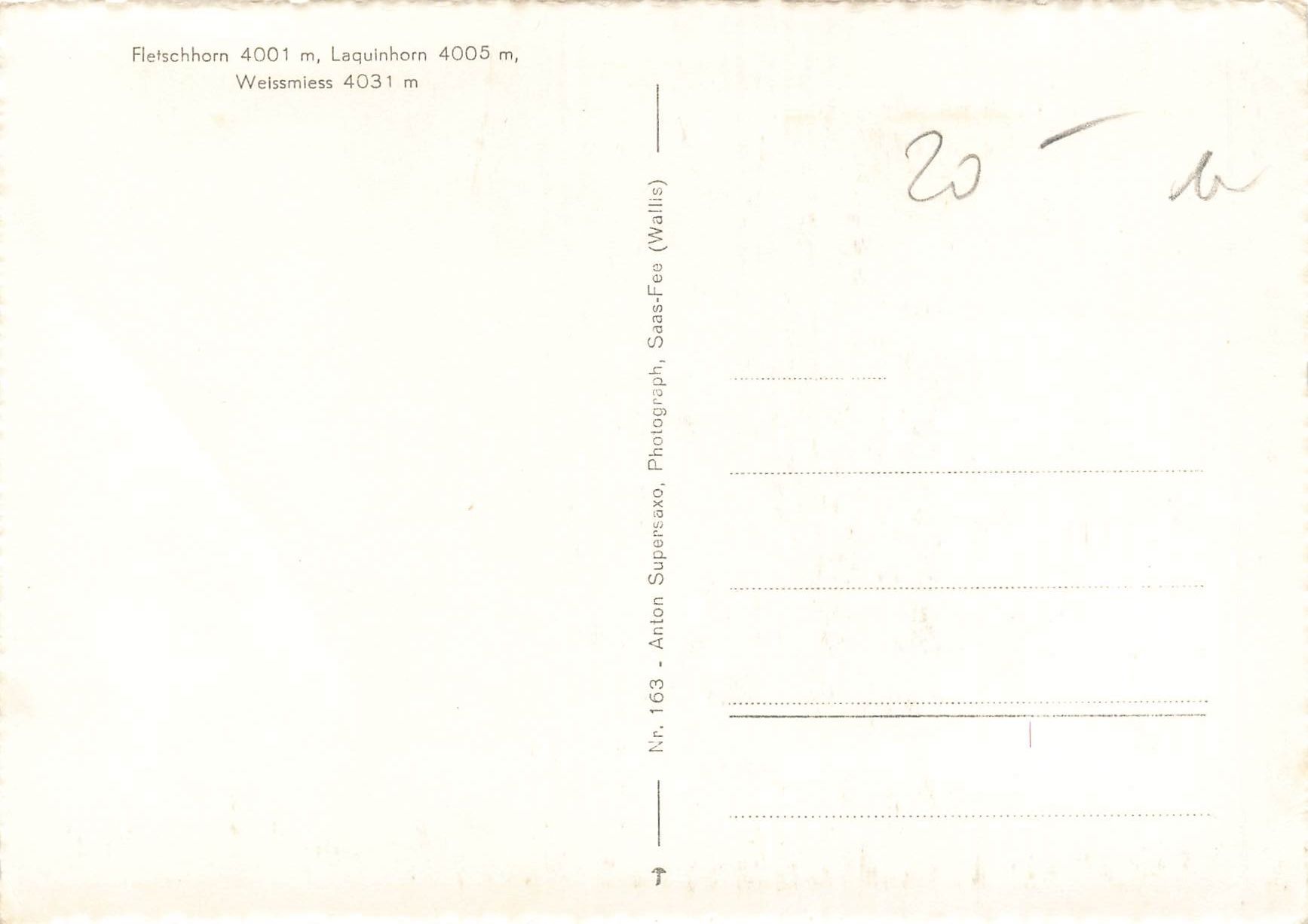 Cartoline postali: Saas Fee (VS) Maultierkarawane Lomatten G – Usato da Biasca venduto da Blenio71 1